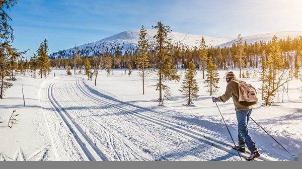 Ski fahren in Norwegen im Winter