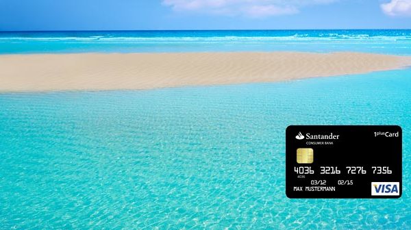 Santander Kreditkarte am Strand